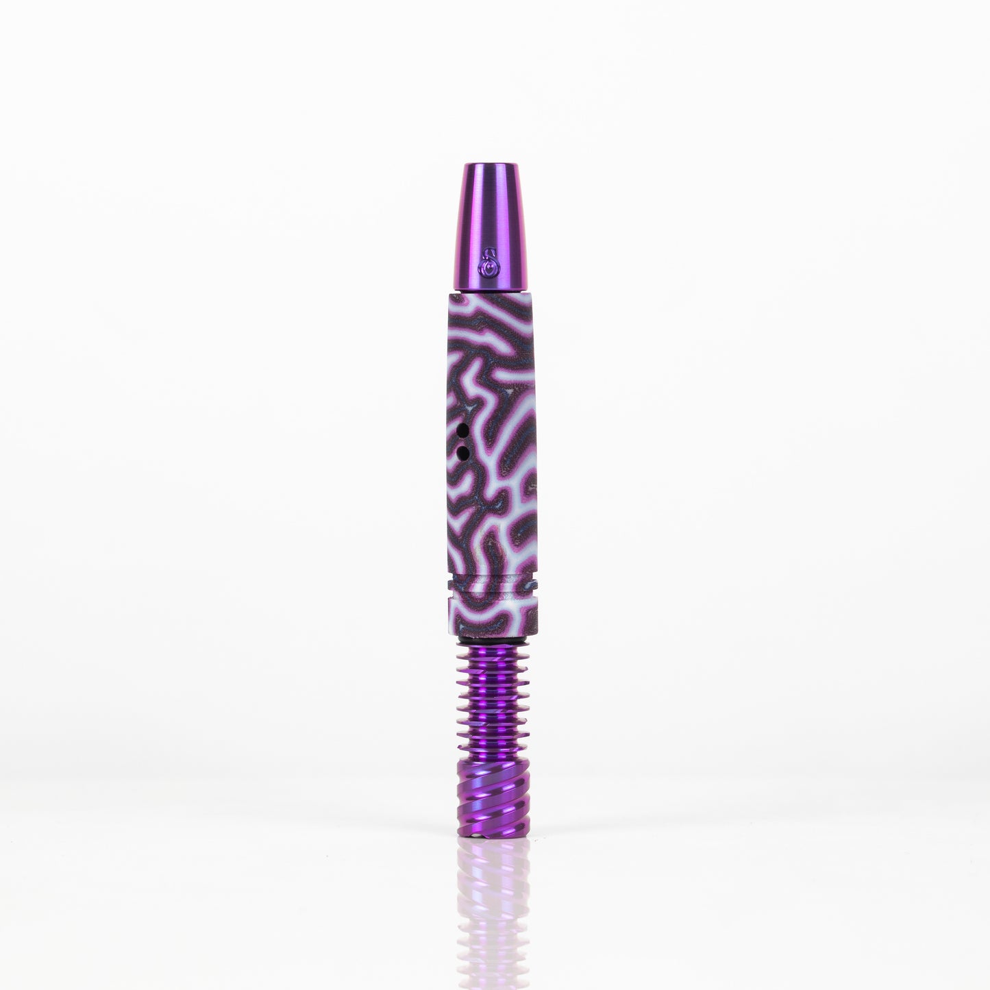 Purple Micarta Shorty MVS Stem w/ Turbulent Airports, Purple Anodized Stinger Mouthpiece and 9 Fin Tip