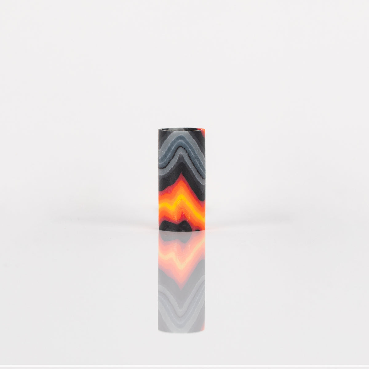 Orange and gray micarta sleeve