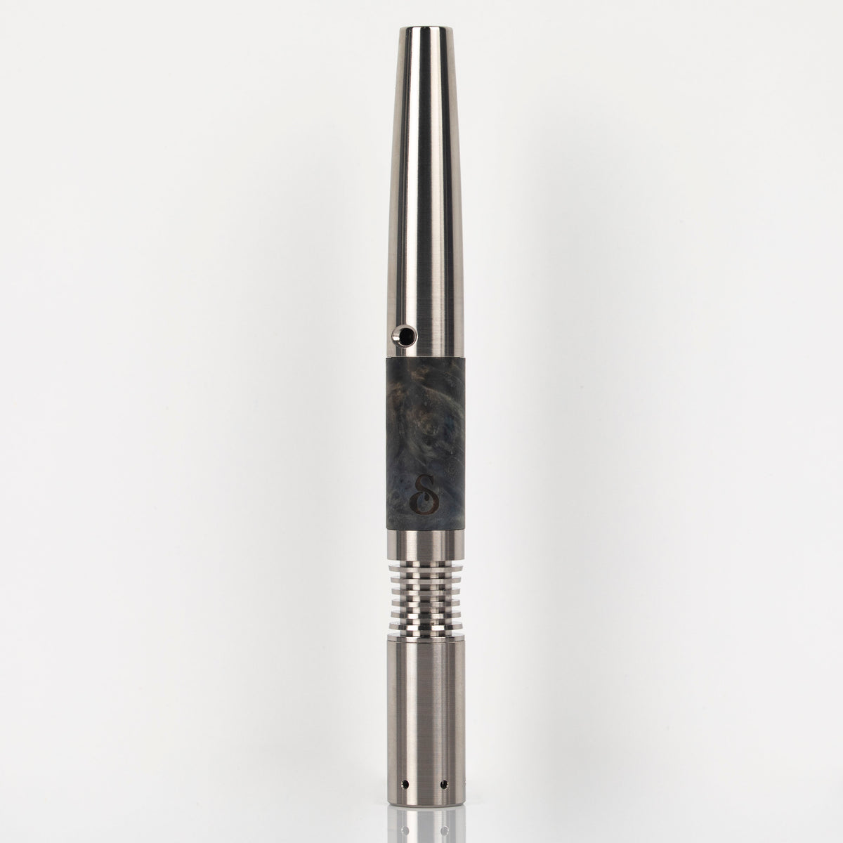 Galaxy burl sleeve shown on a Titanium Simrell