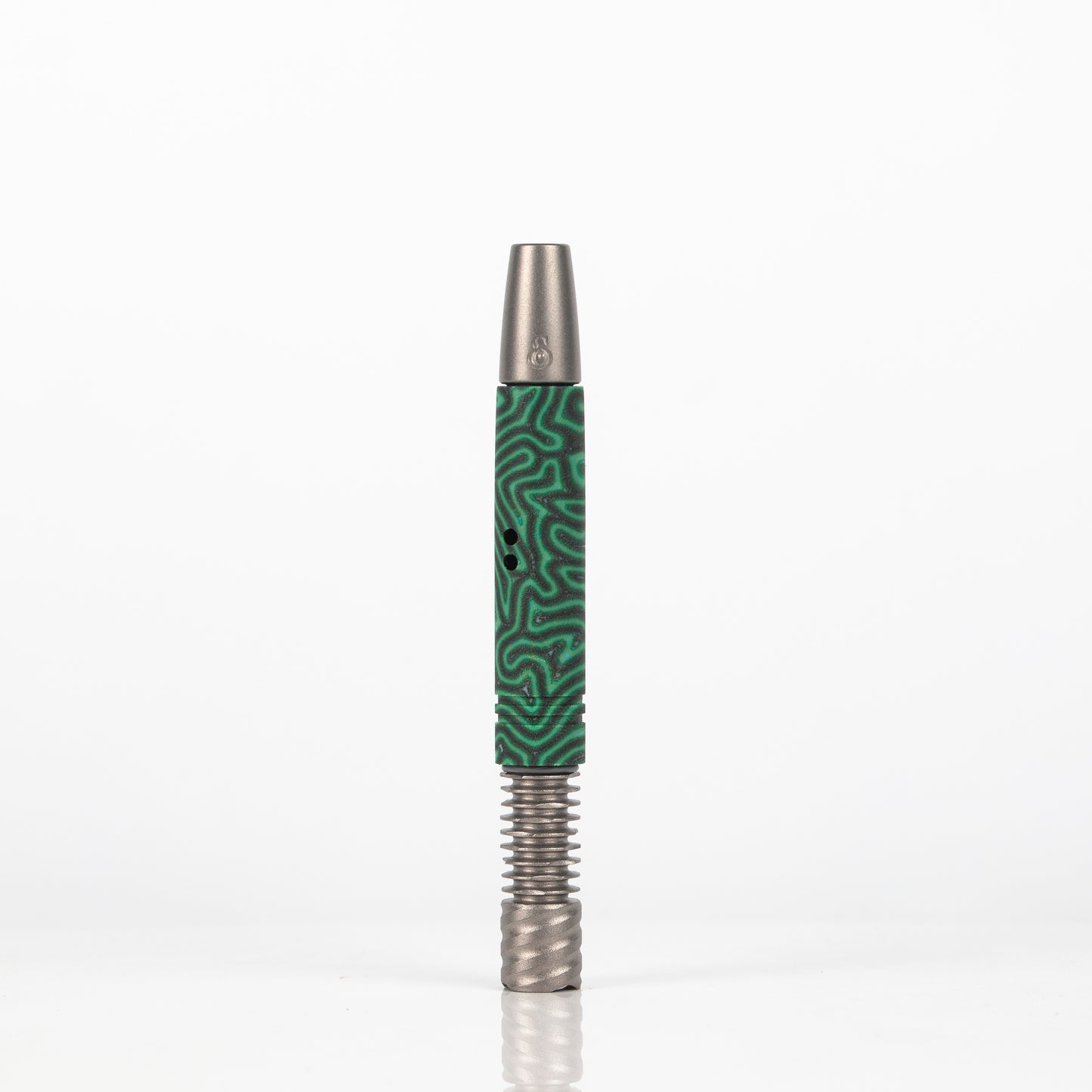 11mm Green Micarta Stem w/ Turbulent Airports, Sandblasted Stinger Mouthpiece and 9 Fin Tip