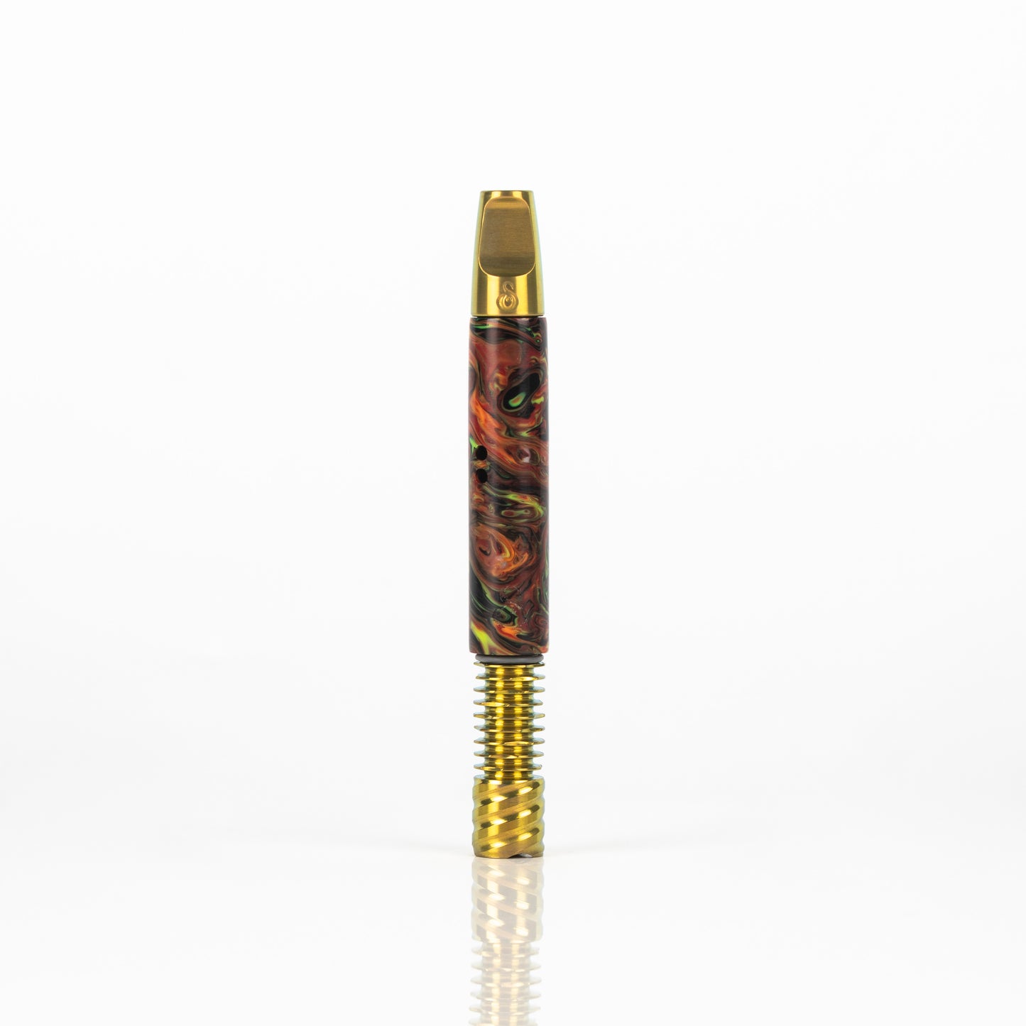 Lava Radioactive 11mm Shorty MVS Stem w/ Turbulent Airports, Gold Anodized Flat Stinger Mouthpiece and 9 Fin Tip