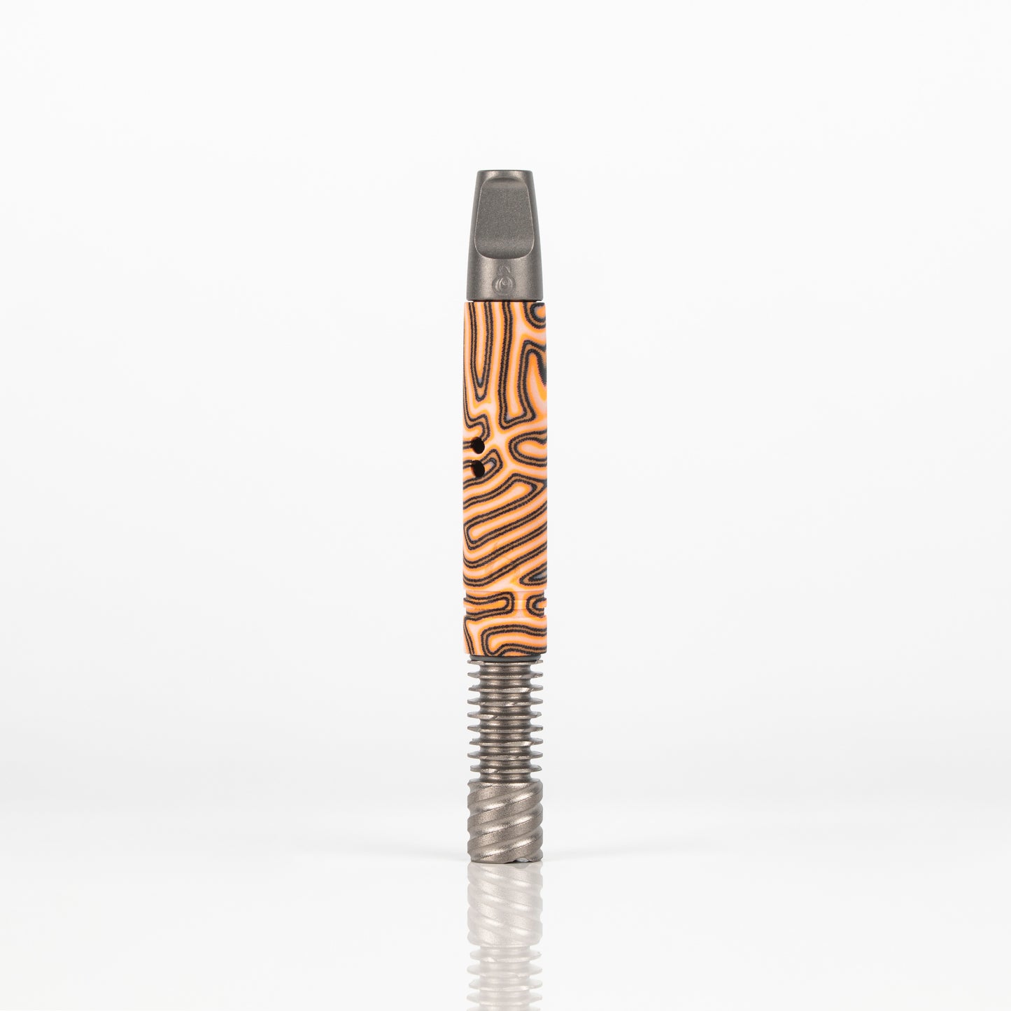 11mm Tiger Strip Micarta Stem w/ Turbulent Airports, Sandblasted Flat Mouthpiece and 9 Fin Tip