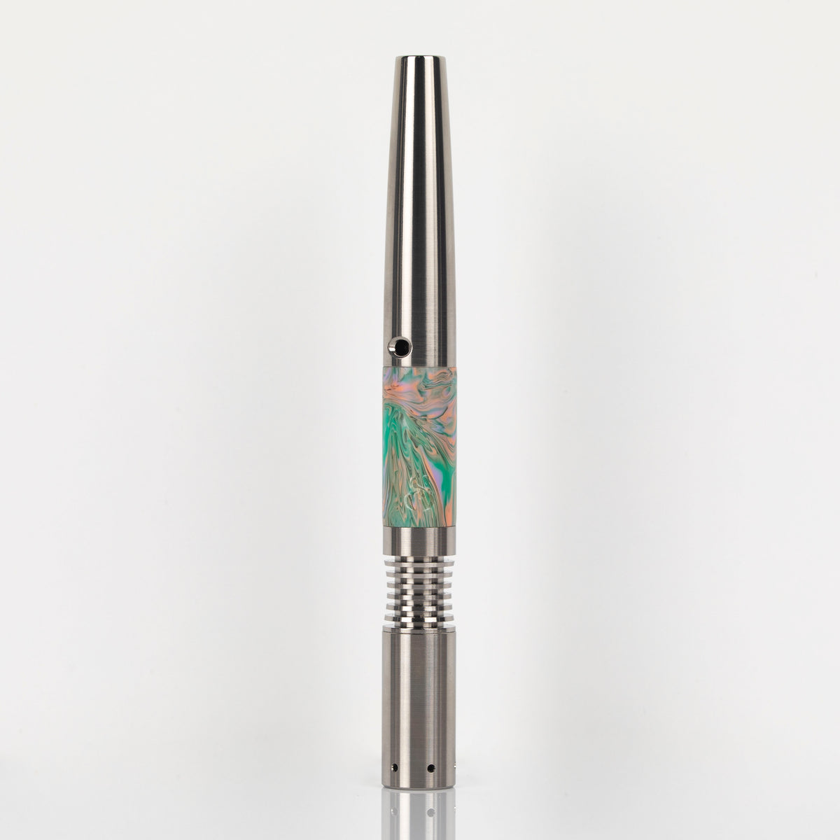Pastel micarta sleeve shown on a Titanium Simrell