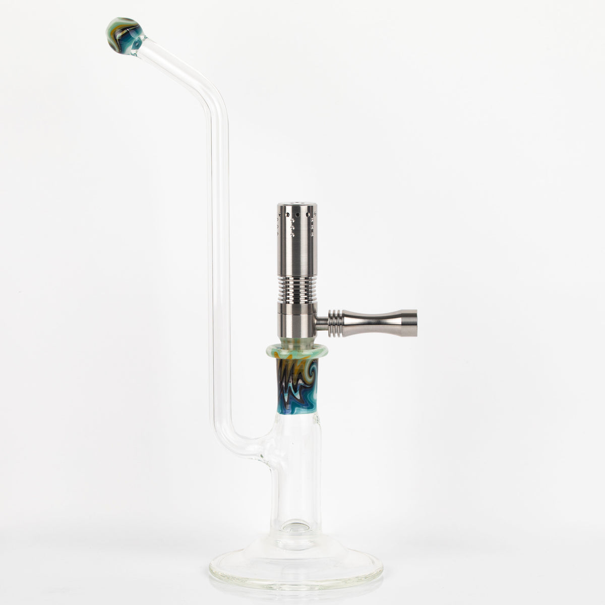 Simrell Hydro XL connected to a 14mm dry glass Sherlock pipe