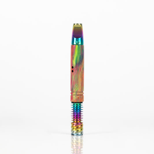 11mm Rainbow Shorty MVS, Rainbow Anodized Flat Stinger, 9 Fin Tip & Turbulent Airports
