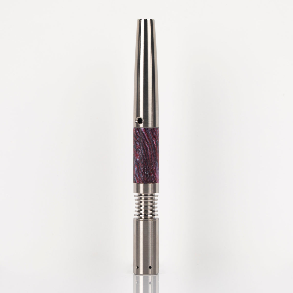 Ruby pearl acrylic sleeve shown on a Titanium Simrell
