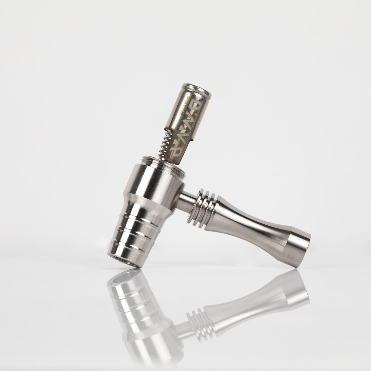 Hydro XL 14mm adapter accepting an 8mm DynaVap tip, showing compatibility with other 8mm vaporizers