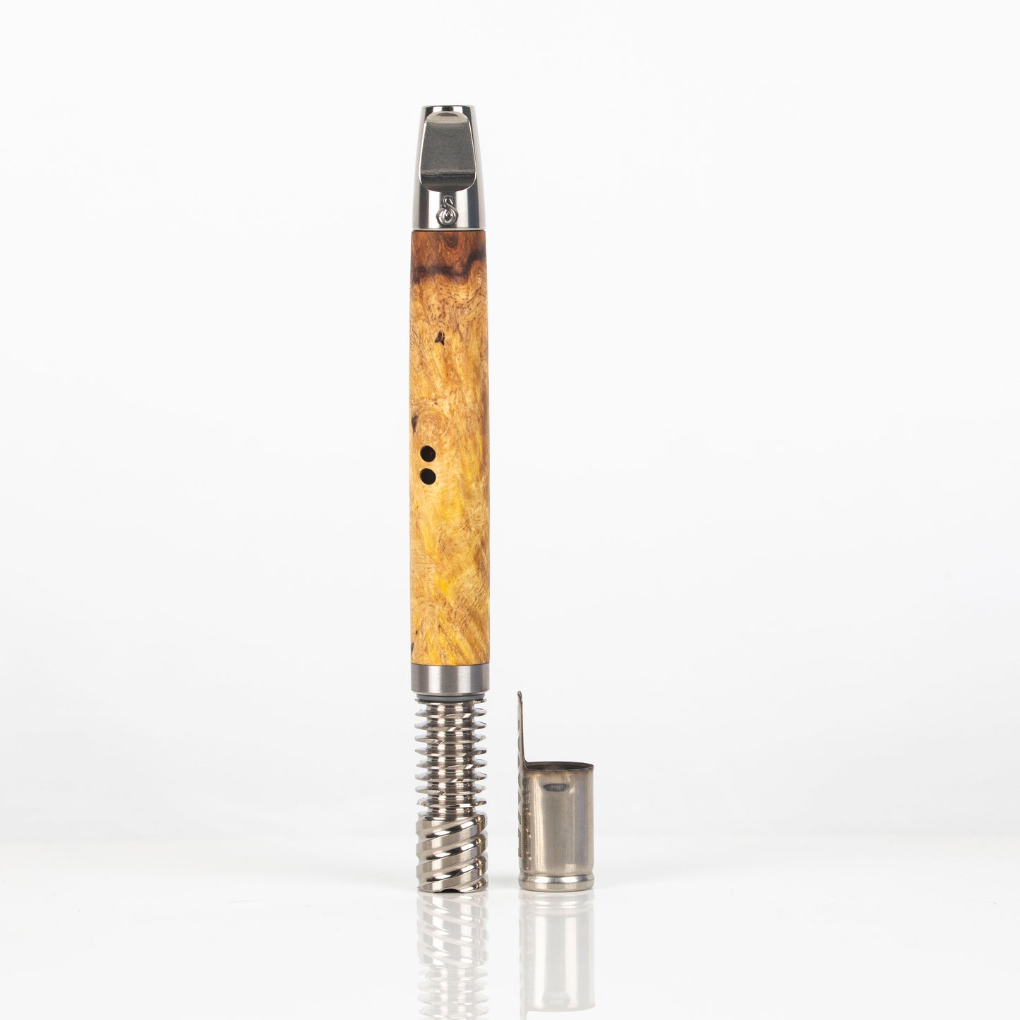 Amboyna Burl XL Ti-Hybrid w/9 Fin Tip & captive cap