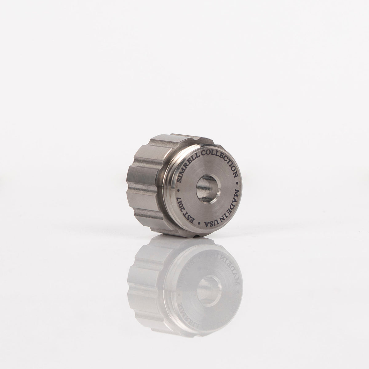 Engraved end of the titanium XL Stem Adapter