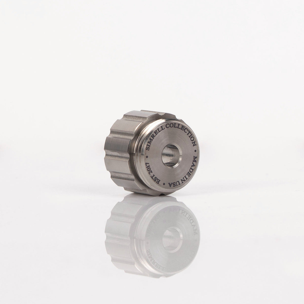 Engraved end of the titanium XL Stem Adapter